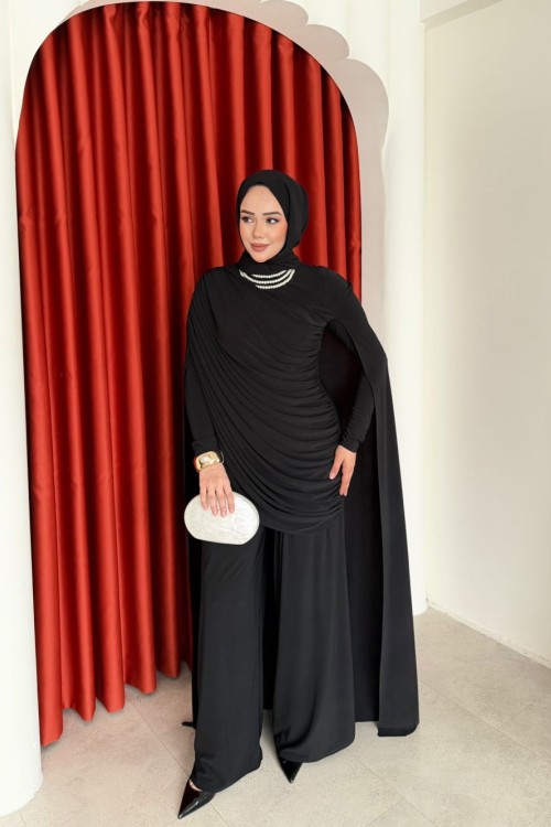 Miray Pantolon Takım Siyah Siyah