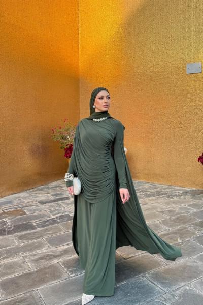 Miray Pantolon Takım Haki Haki