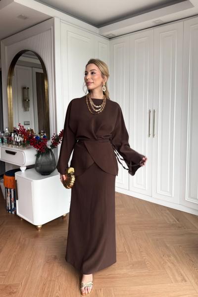 Müge Etek Takım Kahverengi Acı Kahve