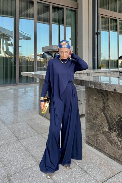 Müjde Pantolonlu Takım Lacivert Lacivert