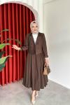 Müzeyyen Etekli Takım Kahverengi Kahverengi