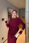Nahide Elbise Bordo  BORDO