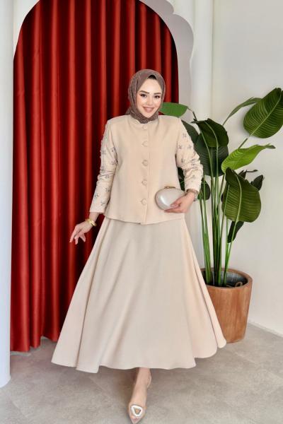 Neriman Takım Bej Bej