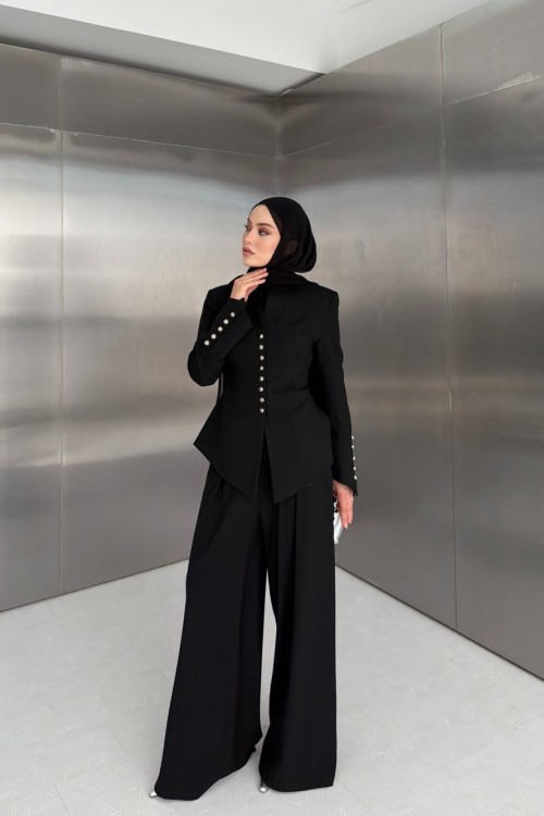Nesrin Pantolon Takım Siyah  Siyah