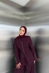 Nesrin Pantolon Takım Bordo  BORDO