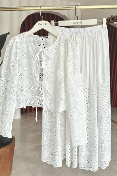 Nevra Etekli Takım Beyaz Beyaz