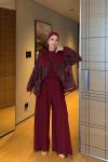 Neziha Pantolonlu Takım Bordo  BORDO