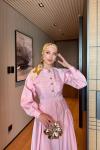 Nisa Elbise Pembe Pembe