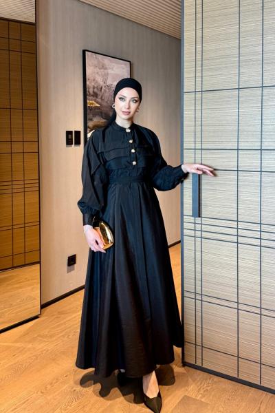 Nisa Elbise Siyah Siyah