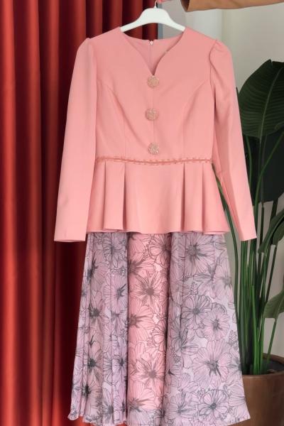 Nurşen Etekli Takım Pembe Pembe