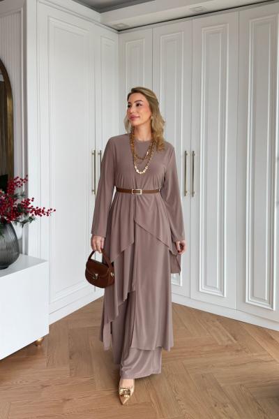 Nursima Pantolon Takım Vizon