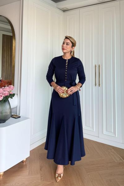 Oya Elbise Lacivert Lacivert