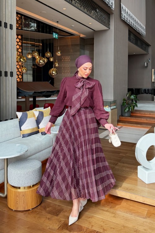 Öykü Etek Takım Bordo Bordo