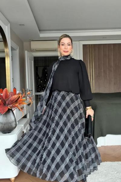 Öykü Etek Takım Siyah Siyah