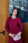 Özge Elbise Bordo Bordo