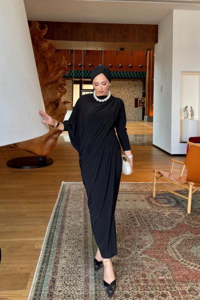 Özge Elbise Siyah Siyah