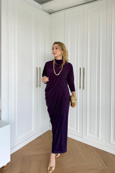 Özge Elbise Mor Mor