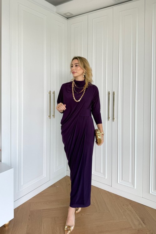 Özge Elbise Mor Mor