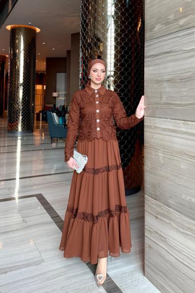 Pamira Elbise Kahverengi Kahverengi