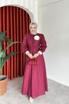 Parla Elbise Bordo Bordo