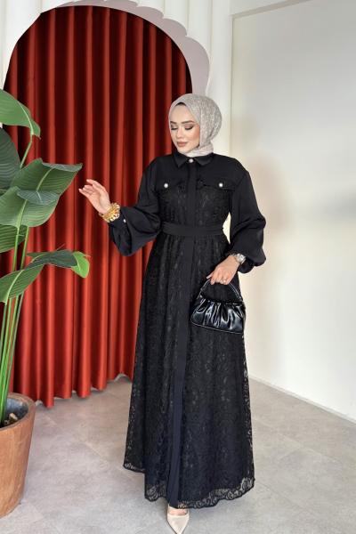 Pelin Elbise Siyah Siyah