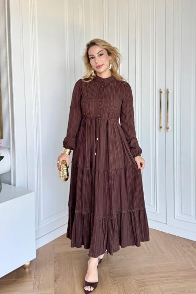 Pera Elbise Kahverengi Kahverengi