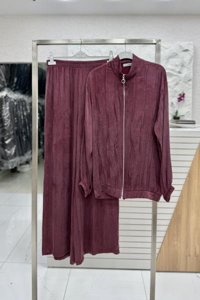 Petek Pantolonlu Takım Bordo  Bordo