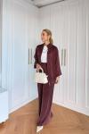 Petek Pantolonlu Takım Bordo  Bordo