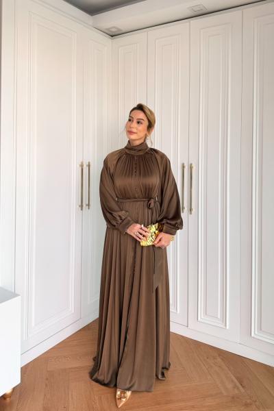 Pırıl Elbise Kahve Kahverengi