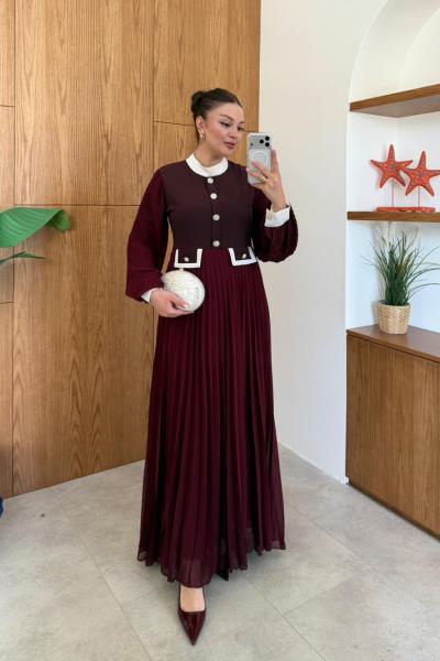 Rukiye Elbise Bordo BORDO