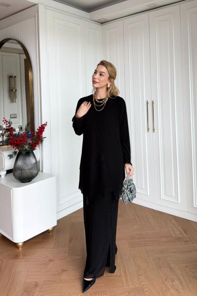 Rüya Pantolon Takım Siyah Siyah