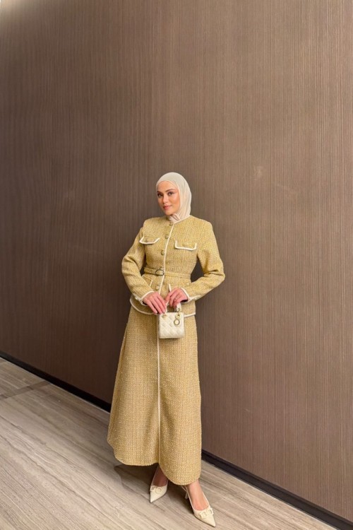 Sabiha Etekli Takım Sarı  Sarı