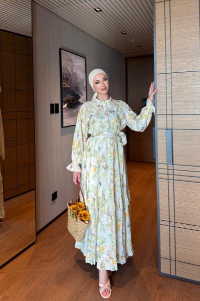 Sadegül Elbise Sarı Sarı