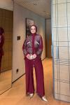 Şahide Pantolon Takım Bordo BORDO