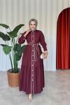 Şahika Elbise Bordo Bordo