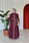 Şahika Elbise Bordo Bordo