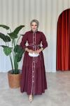 Şahika Elbise Bordo Bordo