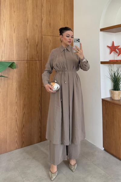 Samira Pantolon Takım Vizon Vizon