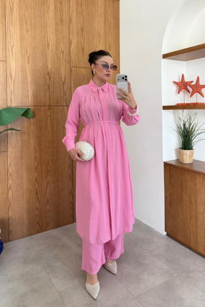 Samira Pantolon Takım Pembe PEMBE