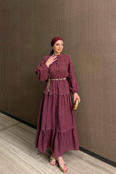 Saniye Elbise Bordo  BORDO
