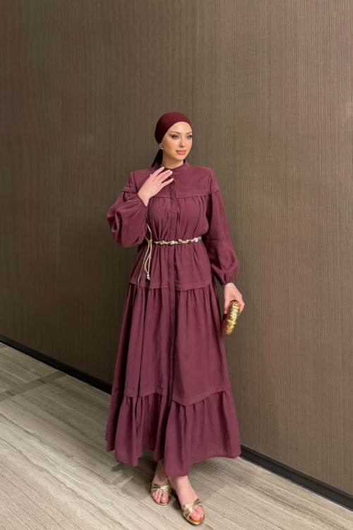Saniye Elbise Bordo BORDO