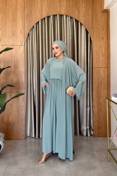 Sebiha Pantolonlu Takım Mint Yeşili Mint Yeşili