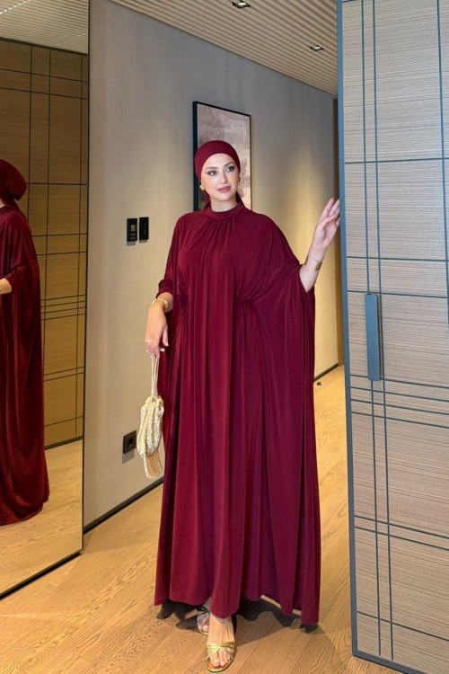 Seçil Elbise Bordo  BORDO
