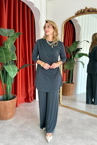 Selen Pantolonlu Takım Antrasit Antrasit