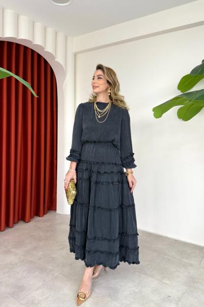 Selin Etekli Takım Siyah  Siyah