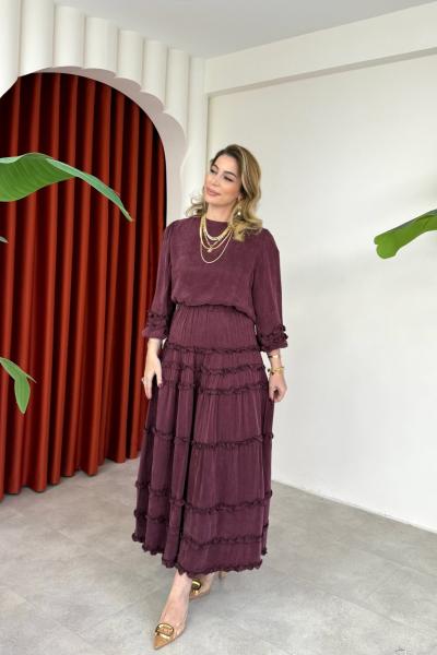 Selin Etekli Takım Bordo Bordo