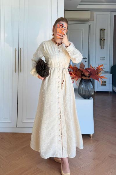 Şenay Elbise Krem  Krem