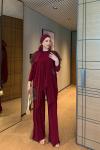 Cahide Elbise Bordo Bordo