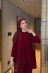Cahide Elbise Bordo Bordo