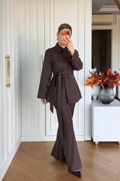 Serra Pantolonlu Takım Kahve KAHVE